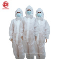 White SMS coverall with hood